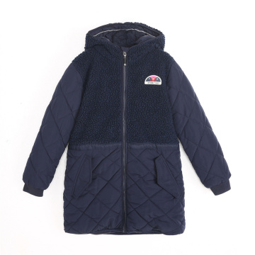 Girl's long warm winter jacket